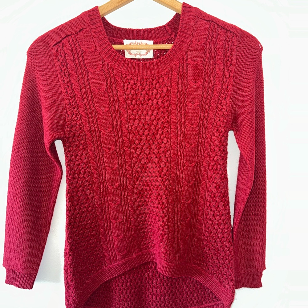 Ambiance Cherry Knit Crew Neck Sweater